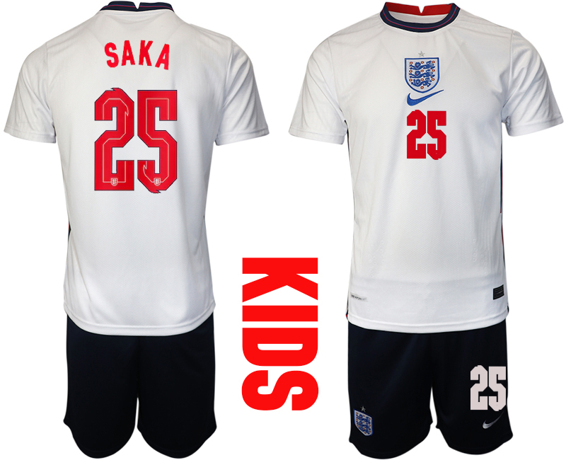 2021 European Cup England home Youth #25 soccer jerseys